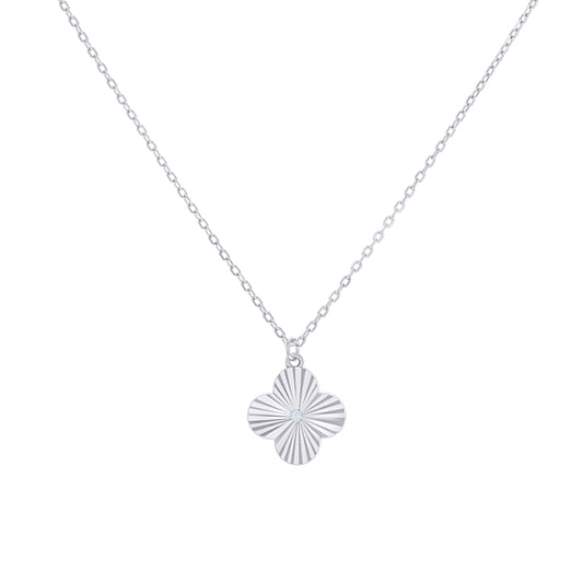 925 Sterling Silver Cz Necklace 18" (16"+2")
