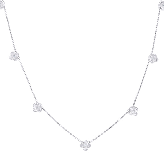 925 Sterling Silver Cz Necklace 18" (16"+2")