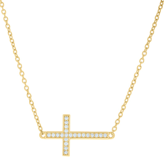 925 Sterling Silver Cz Necklace 16"+1.5"