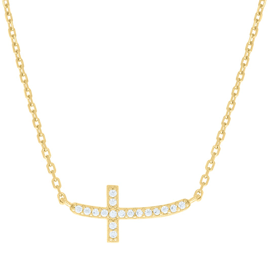 925 Sterling Silver Cz Necklace 16"+1.5"