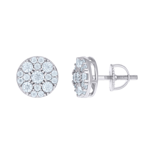 925 Sterling Silver 0.98Ctw Moissanite Earrings