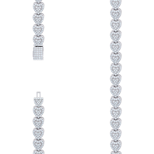 925 Sterling Silver Moissanite Necklace 7mm