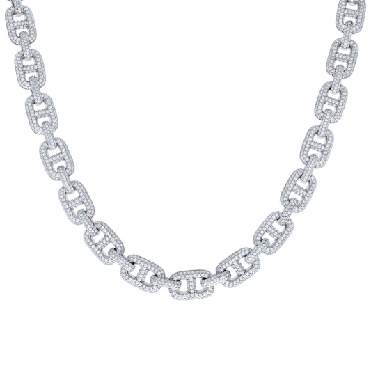 925 Sterling Silver Moissanite Fancy Chain 10mm