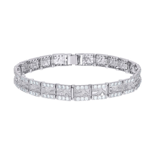 925 Sterling Silver Moissanite Bracelet 8mm