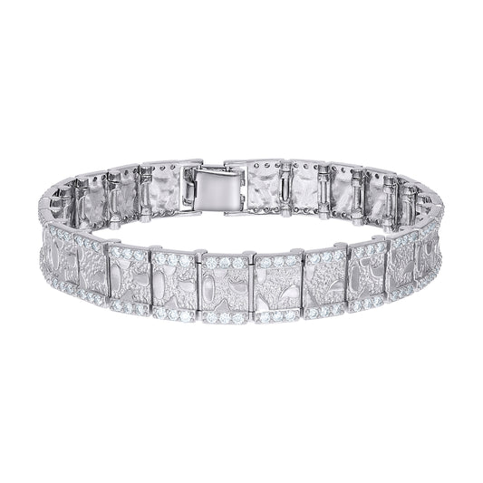 925 Sterling Silver Moissanite Bracelet 12mm