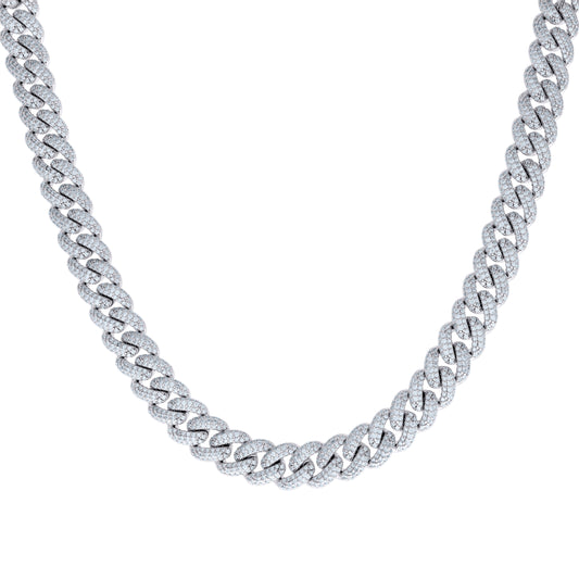 925 Sterling Silver Moissanite Chain 10mm