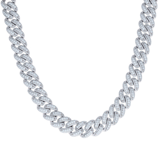 925 Sterling Silver Moissanite Chain 12mm