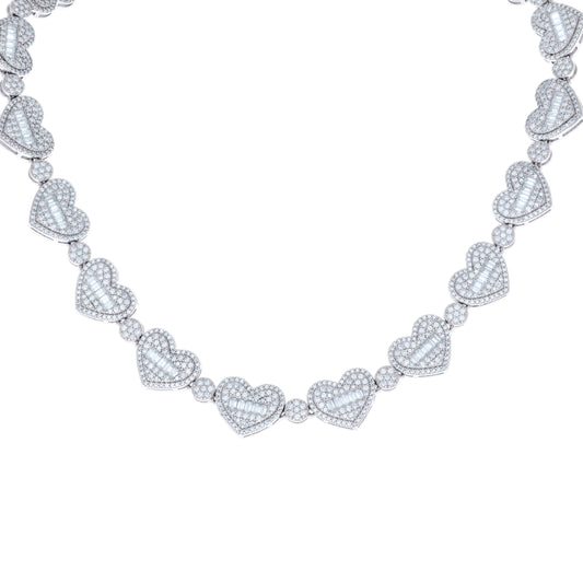 925 Sterling Silver Moissanite Fancy Chain
