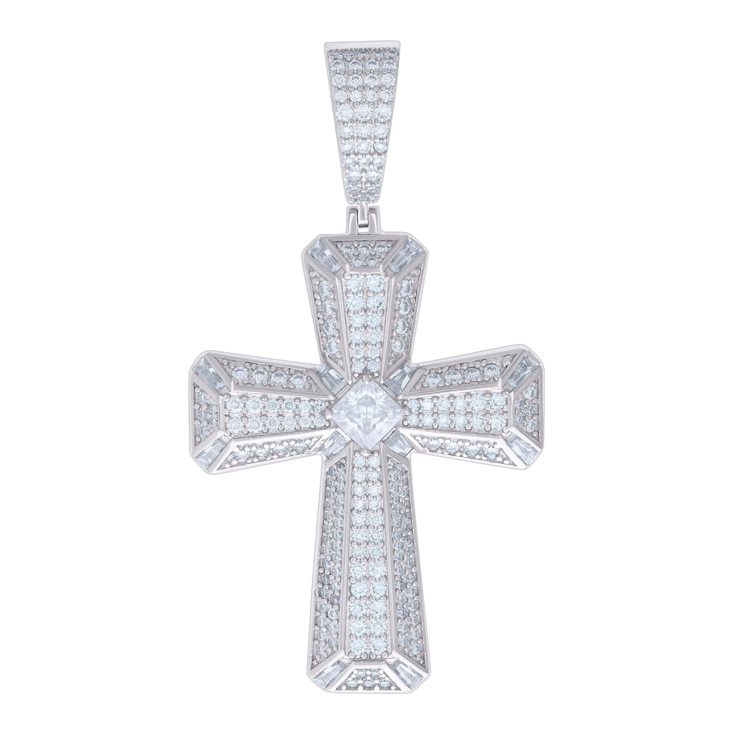 925 Silver Pendant 45mm Moissanite Ctw R:2.68 ; B: