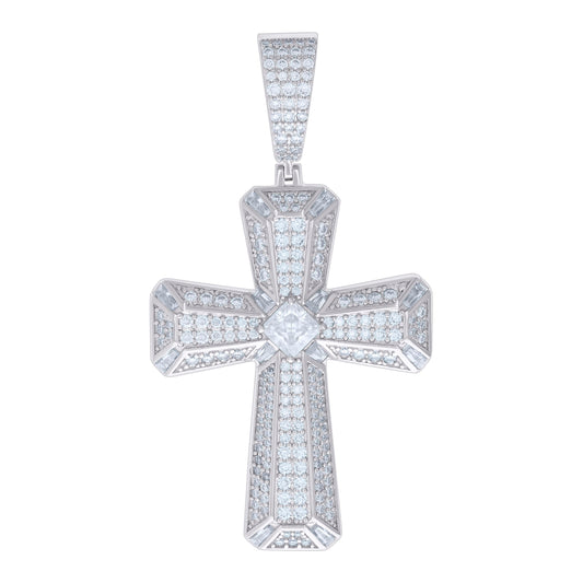 925 Silver Pendant 45mm Moissanite Ctw R:2.68 ; B: