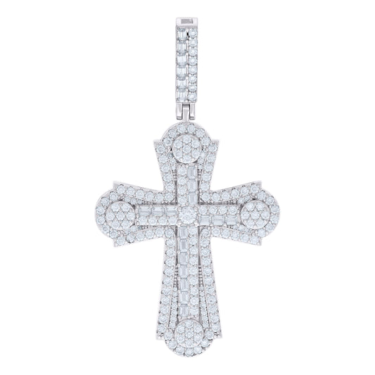 925 Silver Pendant 45mm Moissanite Ctw R:4.06 ; B: