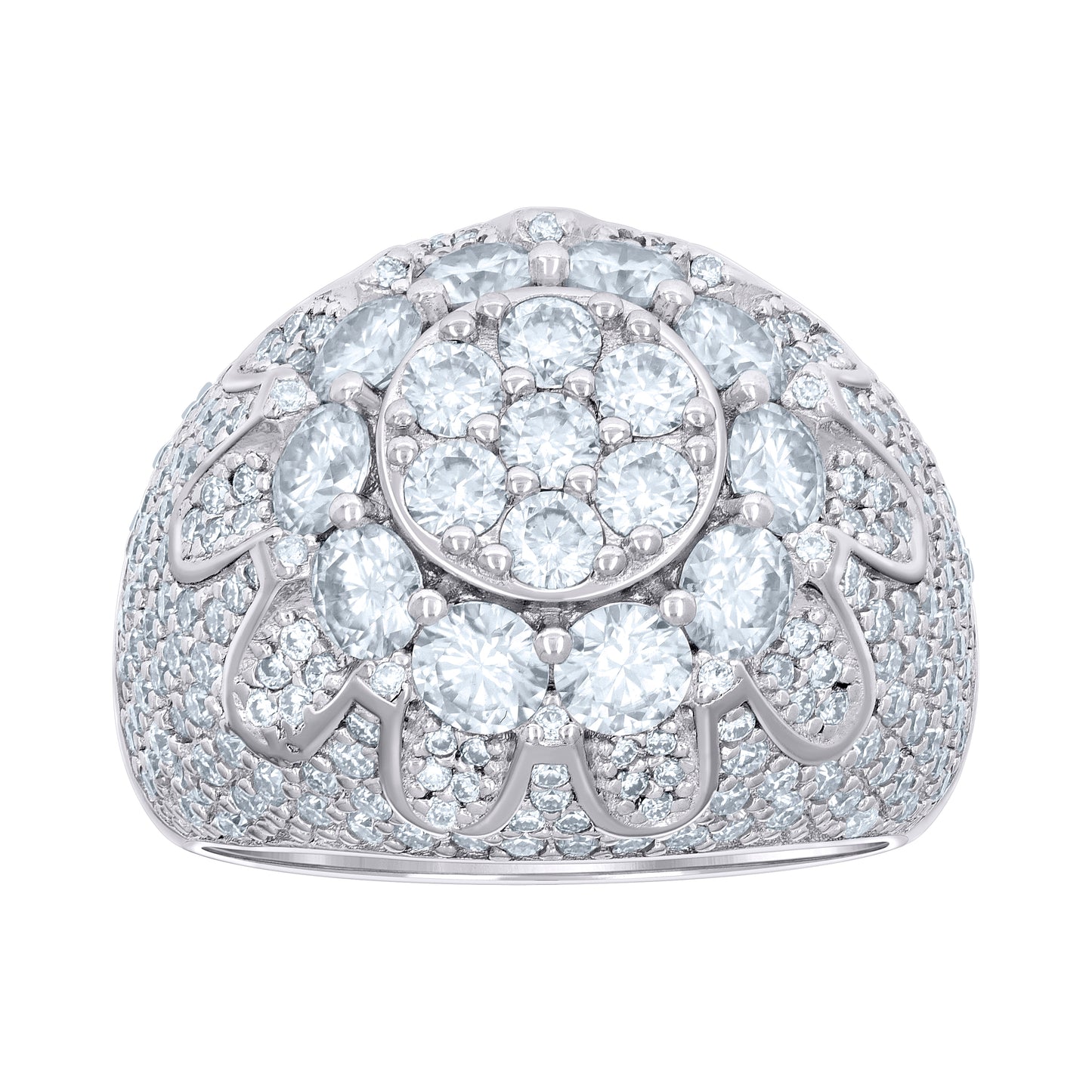 925 Sterling Silver 6.52Ctw Moissanite Ring S9