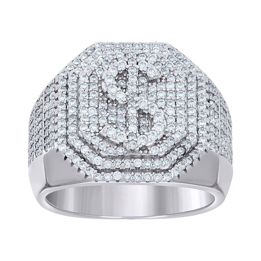 925 Sterling Silver 1.58Ctw Moissanite Ring S9