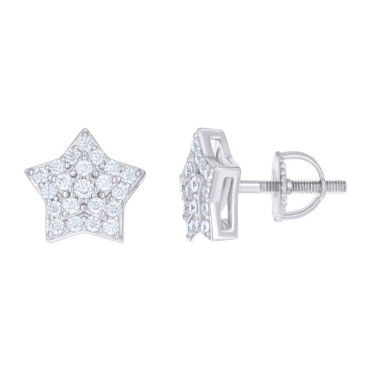 925 Sterling Silver R:0.55Ctw Moissanite Earring 1