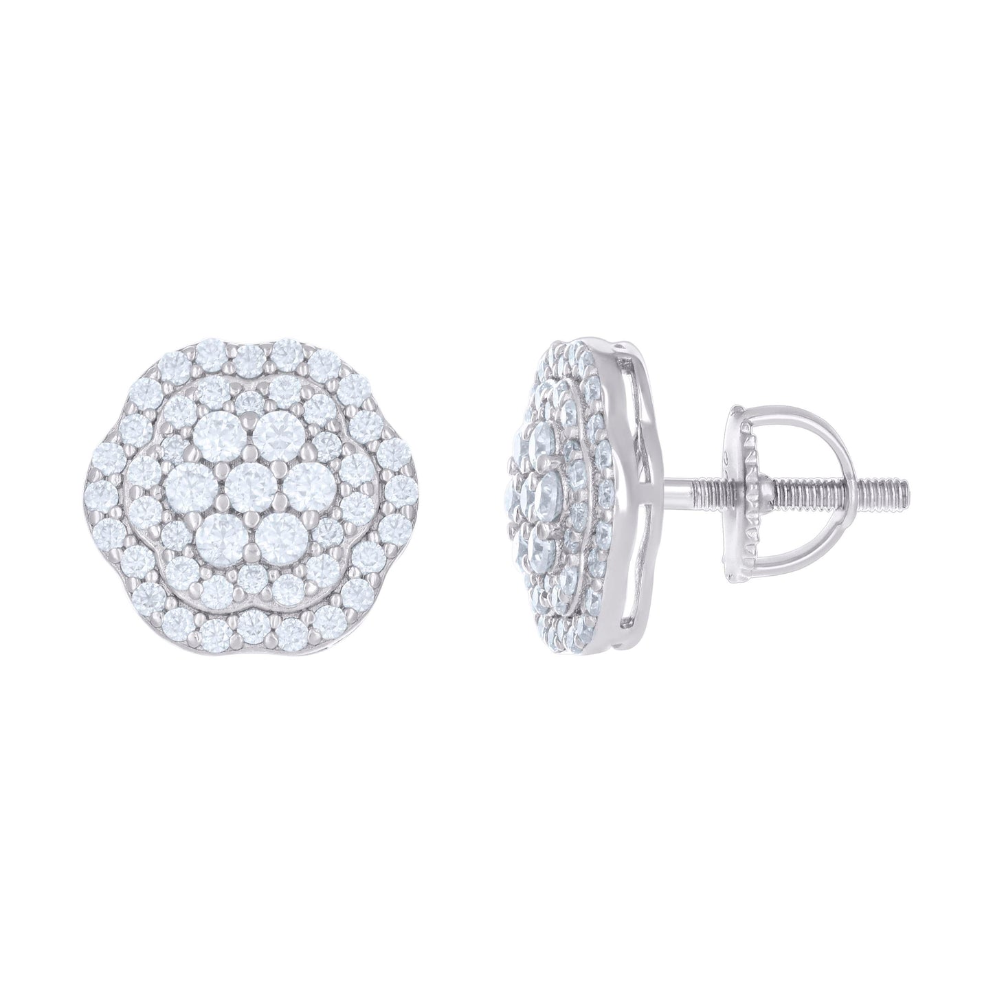 925 Sterling Silver R:1.1Ctw Moisaanite Earring 12