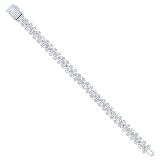 925 Sterling Silver Cz Bracelet 10mm-7"