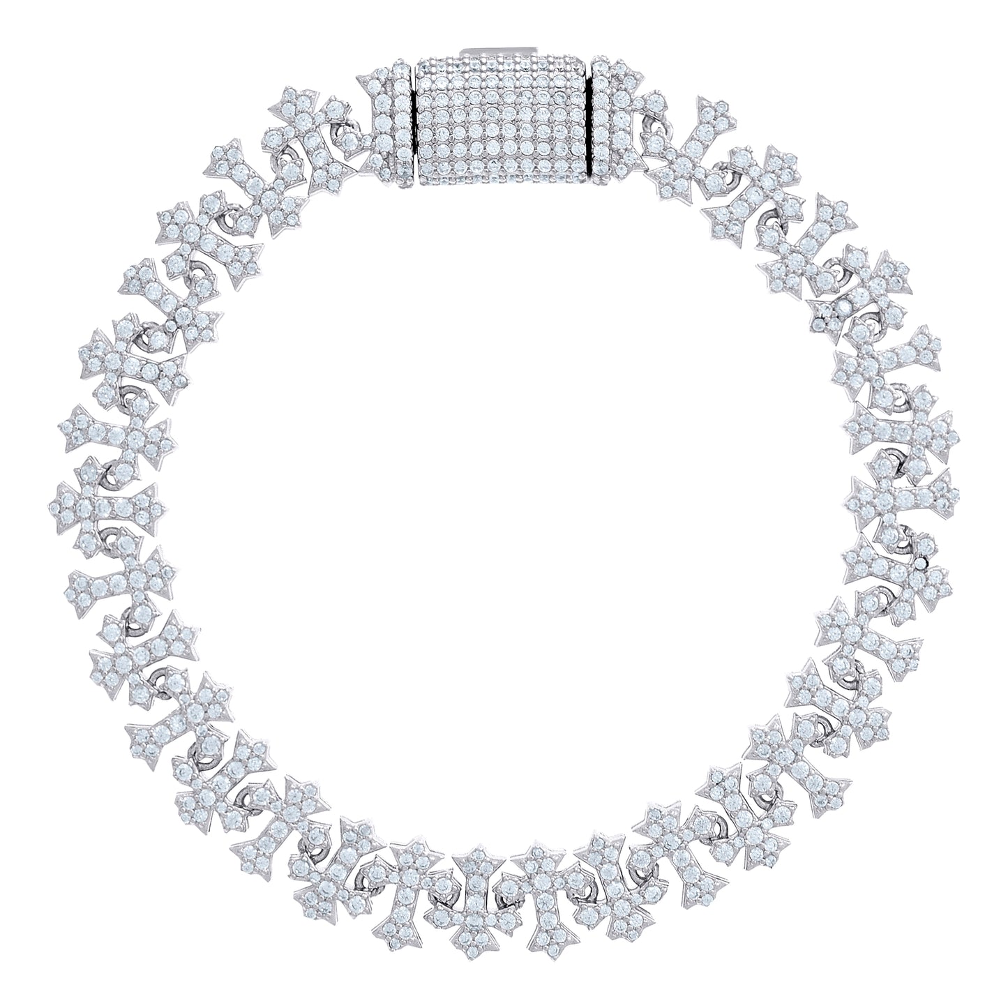 925 Sterling Silver Cz Bracelet 10mm-7"