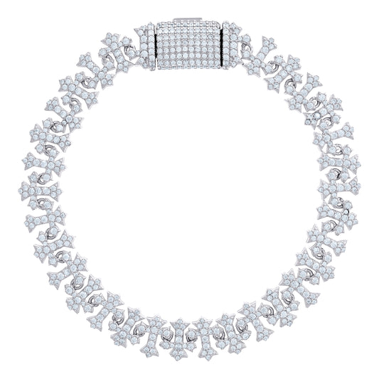 925 Sterling Silver Cz Bracelet 10mm-8"