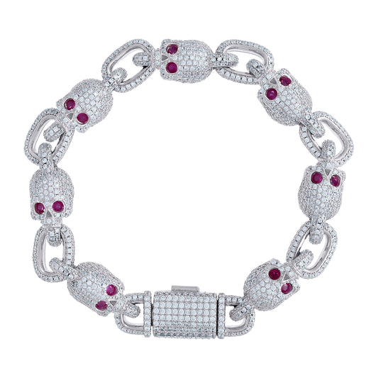 925 Sterling Silver Cz Bracelet 8"