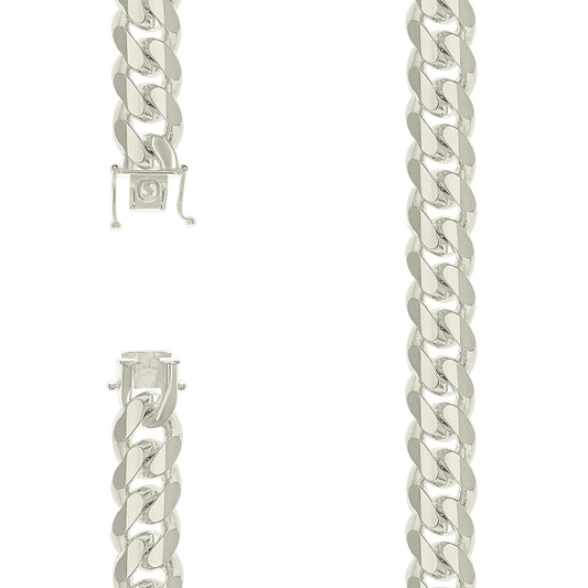 925 Silver Solid Miami Cuban Chain 12.8mm