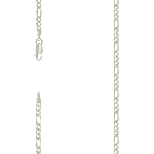 925 Silver Solid Pave Classic Figaro 3.0mm