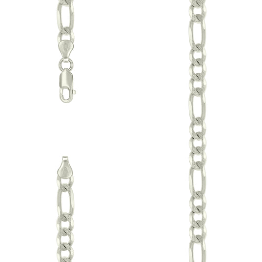925 Silver Solid Pave Classic Figaro 7.0mm