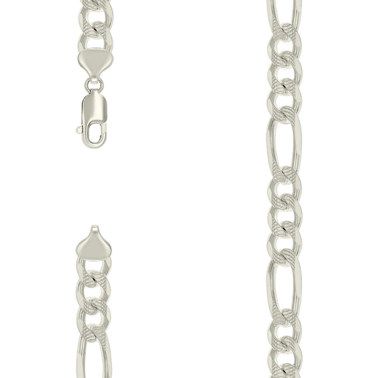 925 Silver Solid Pave Classic Figaro 9.5mm