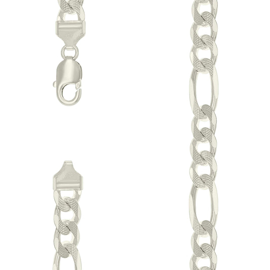 925 Silver Solid Pave Classic Figaro 11.0mm