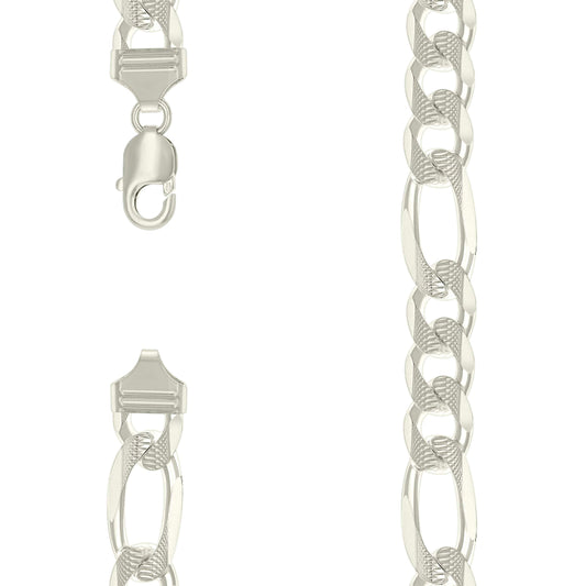 925 Silver Solid Pave Classic Figaro 13.0mm