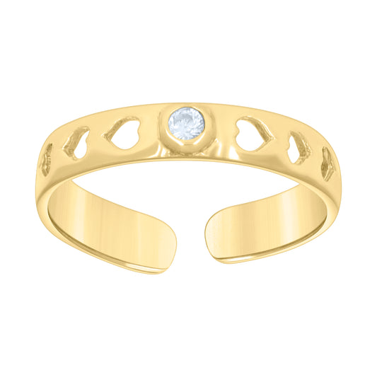 10Kt Gold Cz Toe Ring