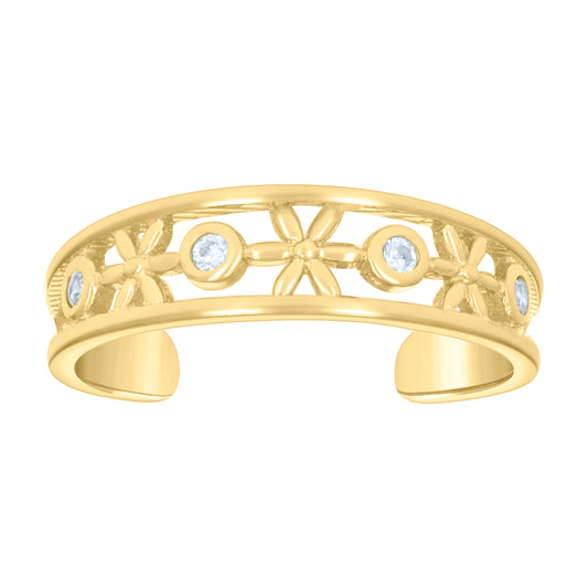 10Kt Gold Cz Toe Ring