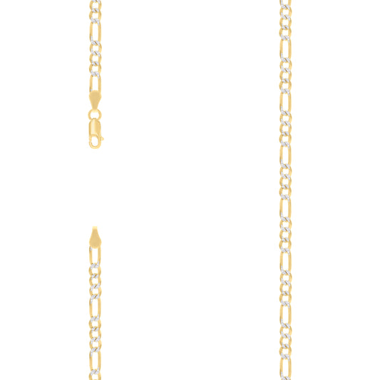 925 Silver Pave Super Flat Figaro Chain 4.0mm