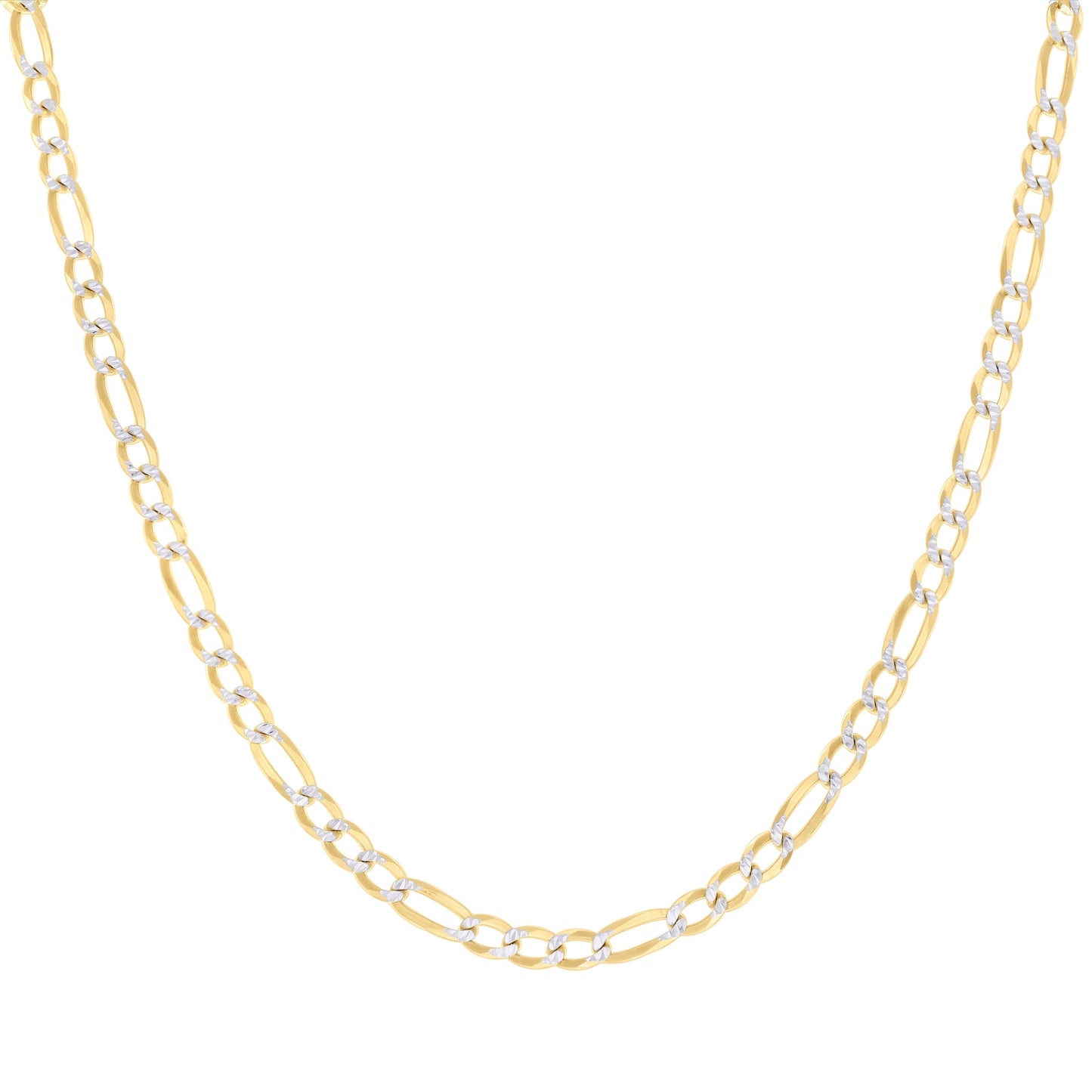 925 Silver Pave Super Flat Figaro Chain 4.7mm