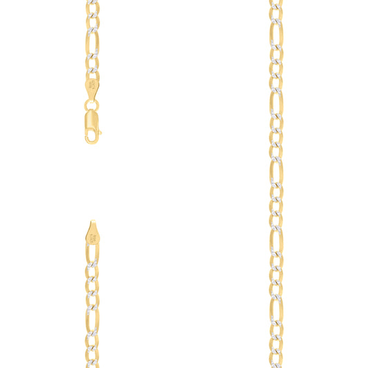 925 Silver Pave Super Flat Figaro Chain 4.7mm