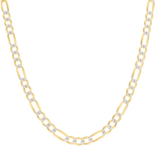 925 Silver Pave Super Flat Figaro Chain 6.7mm