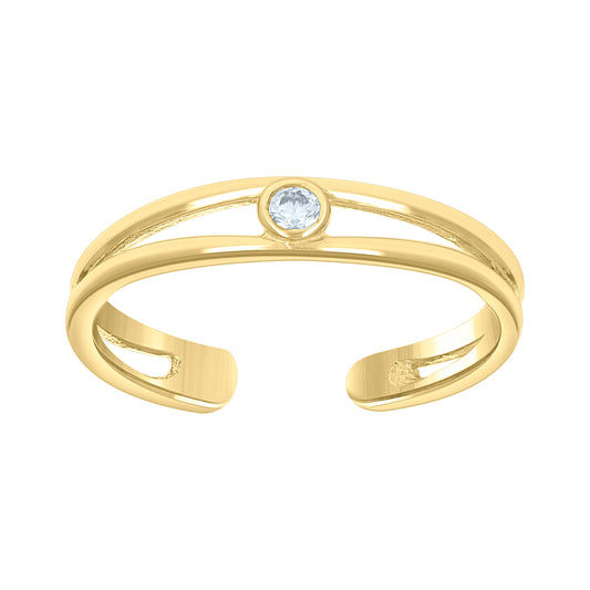 10Kt Gold Cz Toe Ring