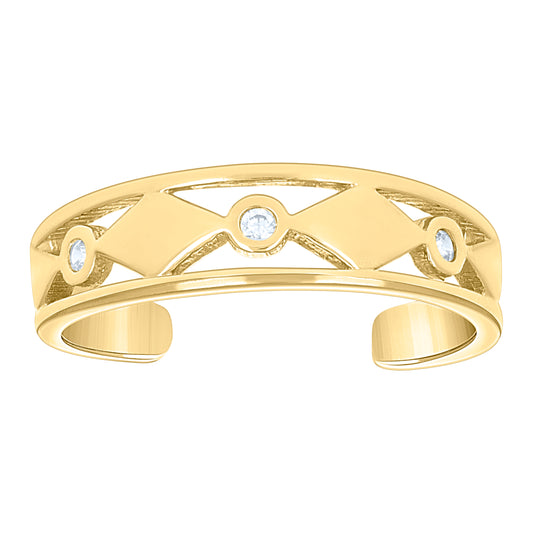 10Kt Gold Cz Toe Ring