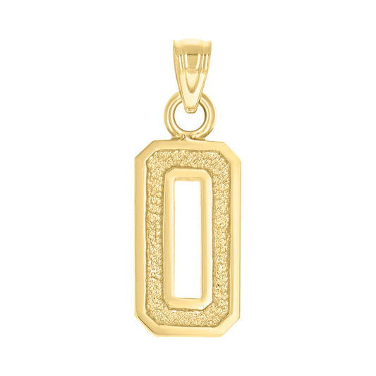 14Kt Gold Pendant Number "0"