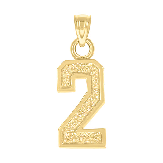 14Kt Gold Pendant Number "2"