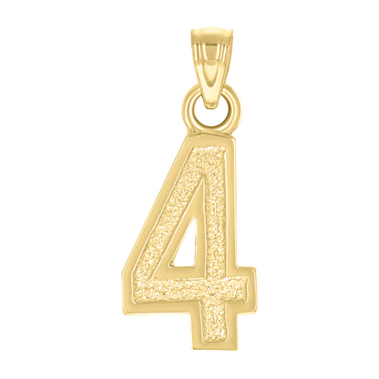 14Kt Gold Pendant Number "4"