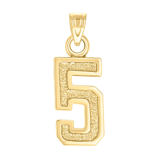 14Kt Gold Pendant Number "5"