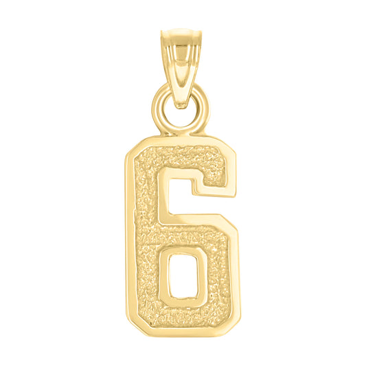 14Kt Gold Pendant Number "6"