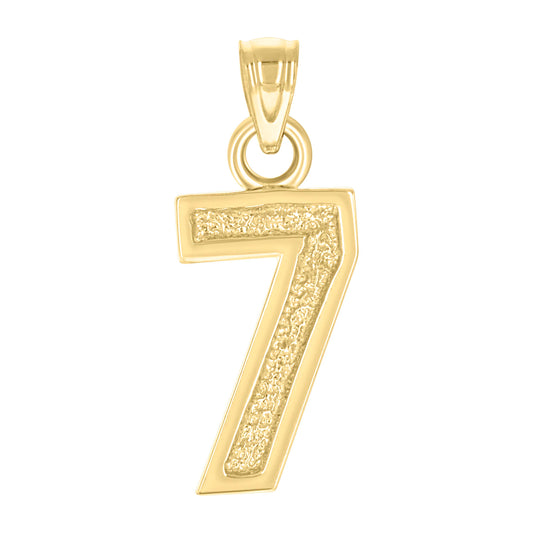 14Kt Gold Pendant Number "7"