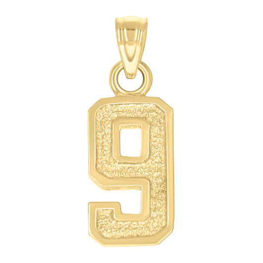 14Kt Gold Pendant Number "9"
