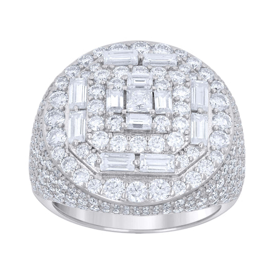 925 Sterling Silver Moissanite Ring S9