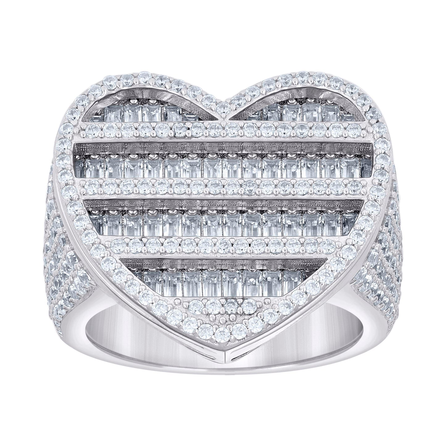 925 Sterling Silver Cz Ring S10