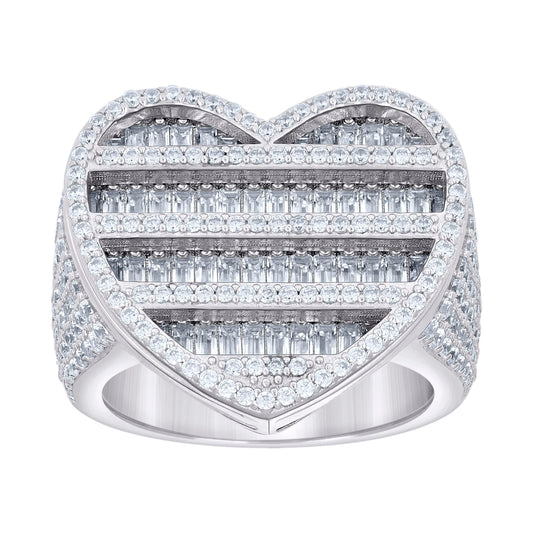 925 Sterling Silver Cz Ring S10