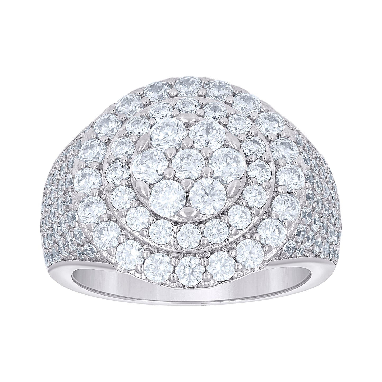 925 Sterling Silver Cz Ring S10