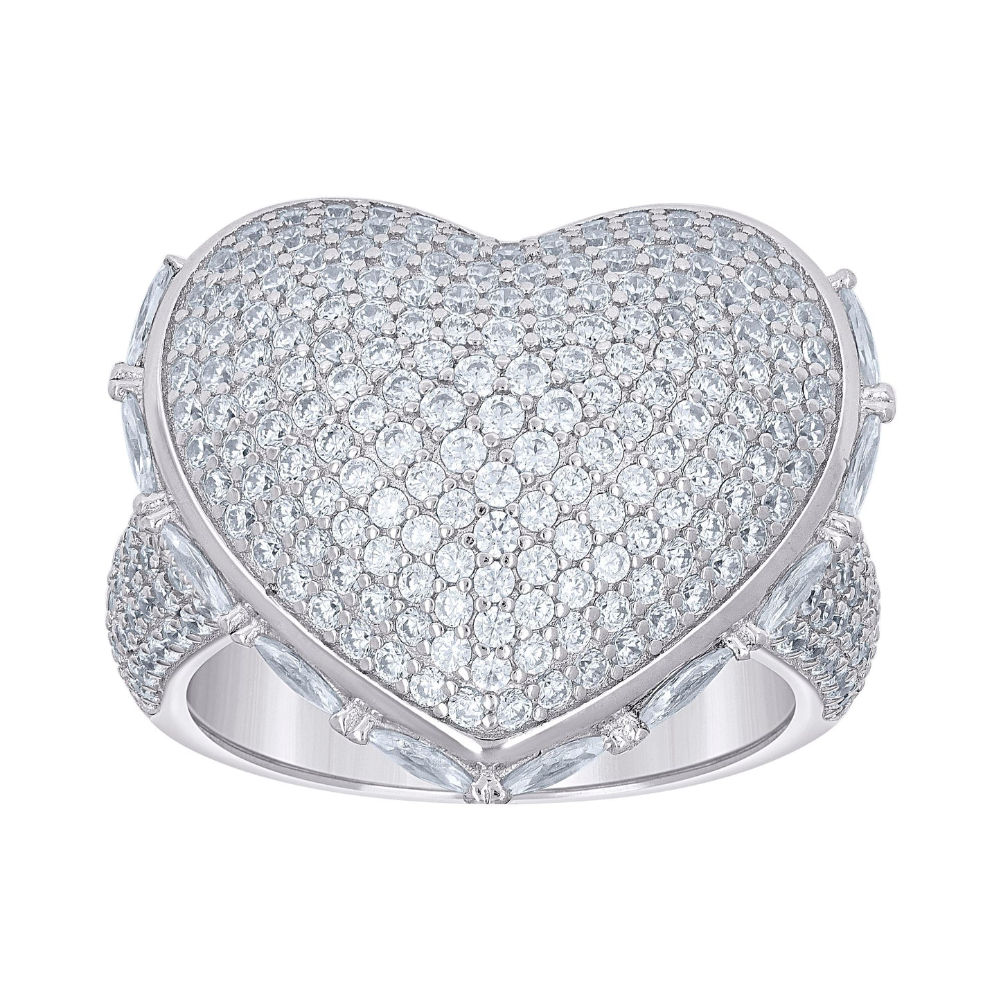 925 Sterling Silver Cz Ring S10