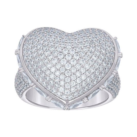 925 Sterling Silver Cz Ring S10